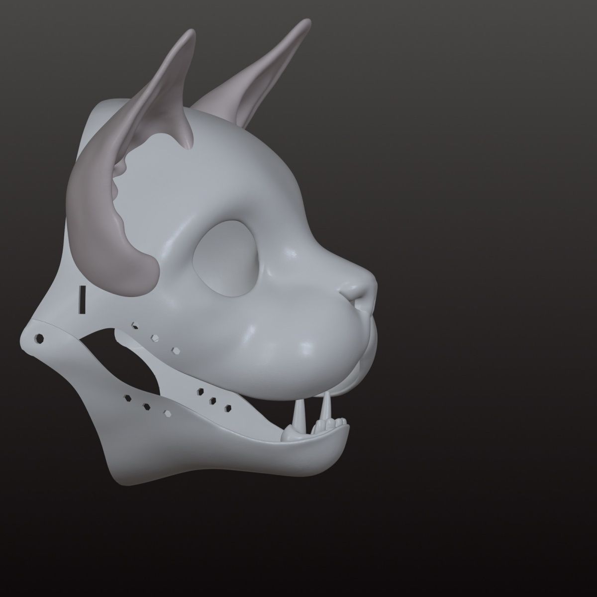 Devon Cat Furry Realistic Furry Skull