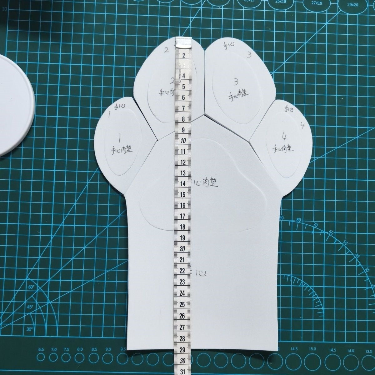 Fursuit Paw Pattern Template