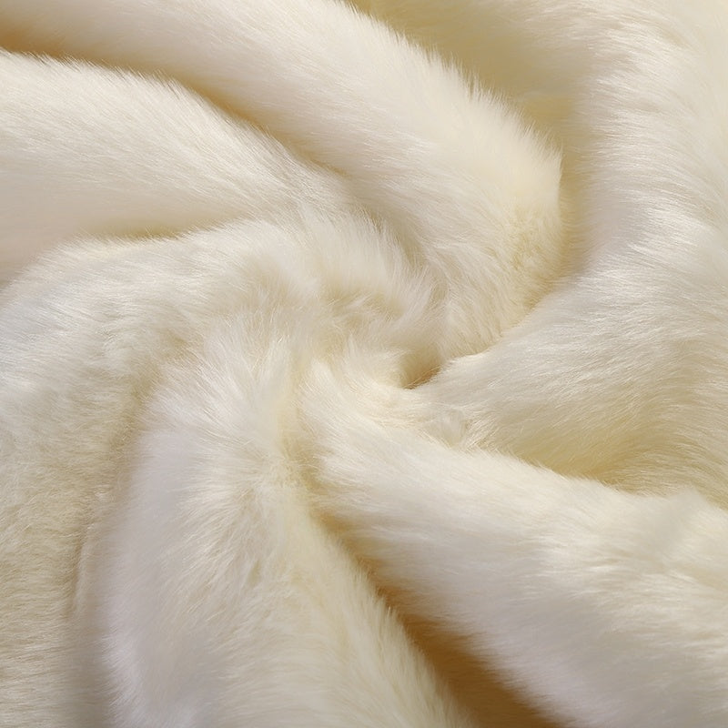 Black Grey White Luxury Rabbit Fox Faux Fur