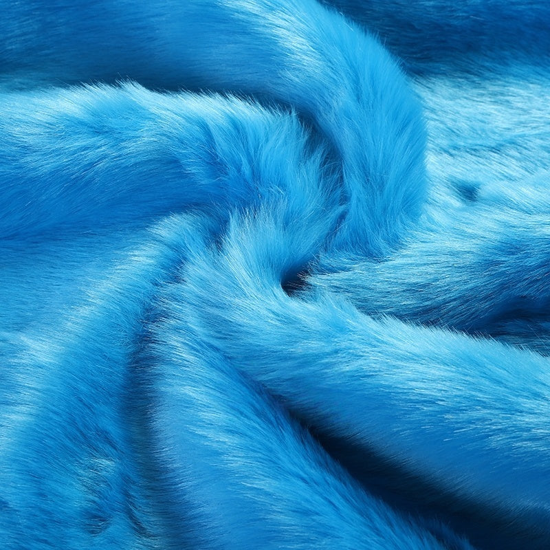 Blue Luxury Rabbit Fox Faux Fur