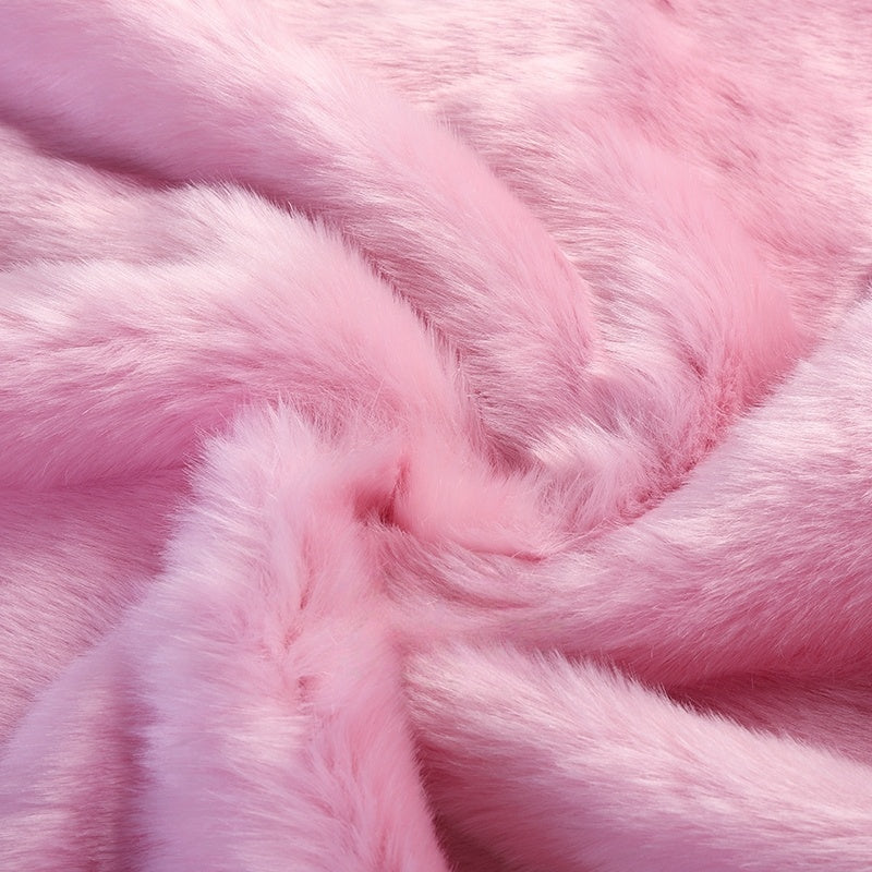 Pink Luxury Rabbit Fox Faux Fur