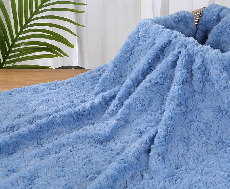 Blue Series Pattern Plush Fabric