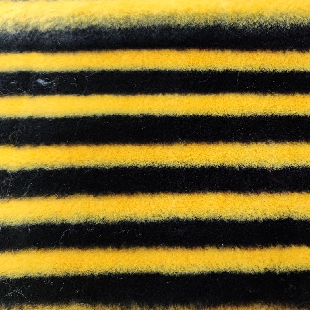 Yellow & Black Striped Faux Rabbit Fur