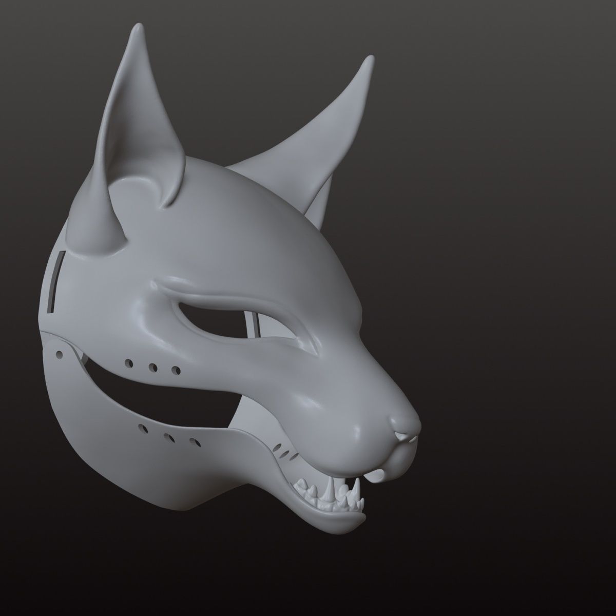 Canine semi-realistic animal skull