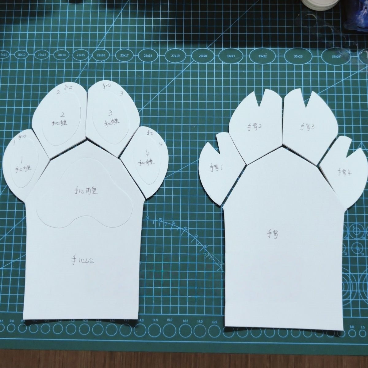 Fursuit Paw Pattern Template