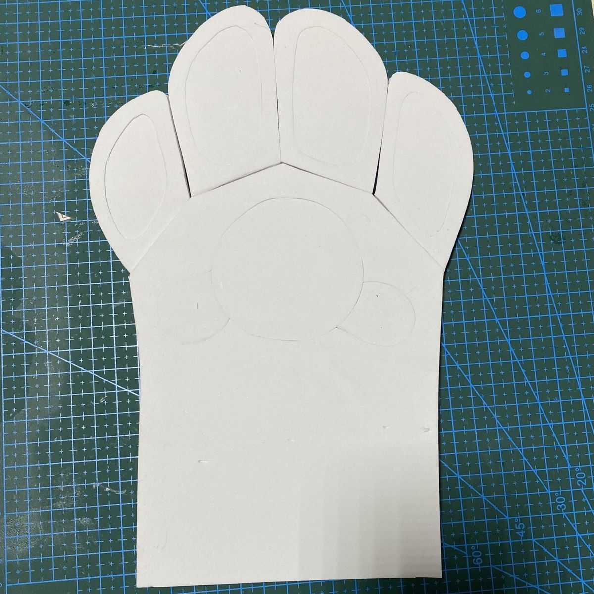 Fursuit Paw Pattern Template