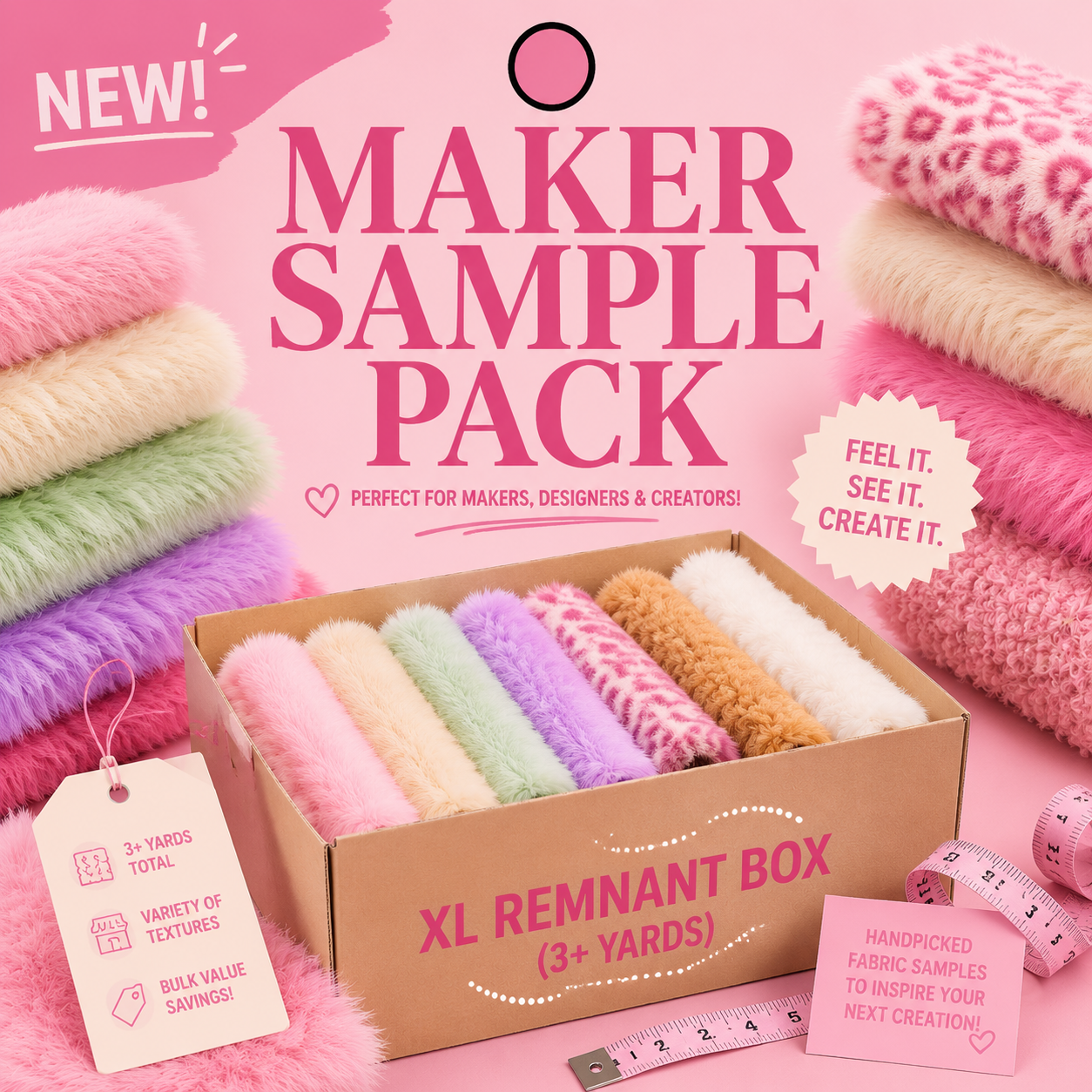 Faux Fur & Minky Remnant Box (3+ Yards)