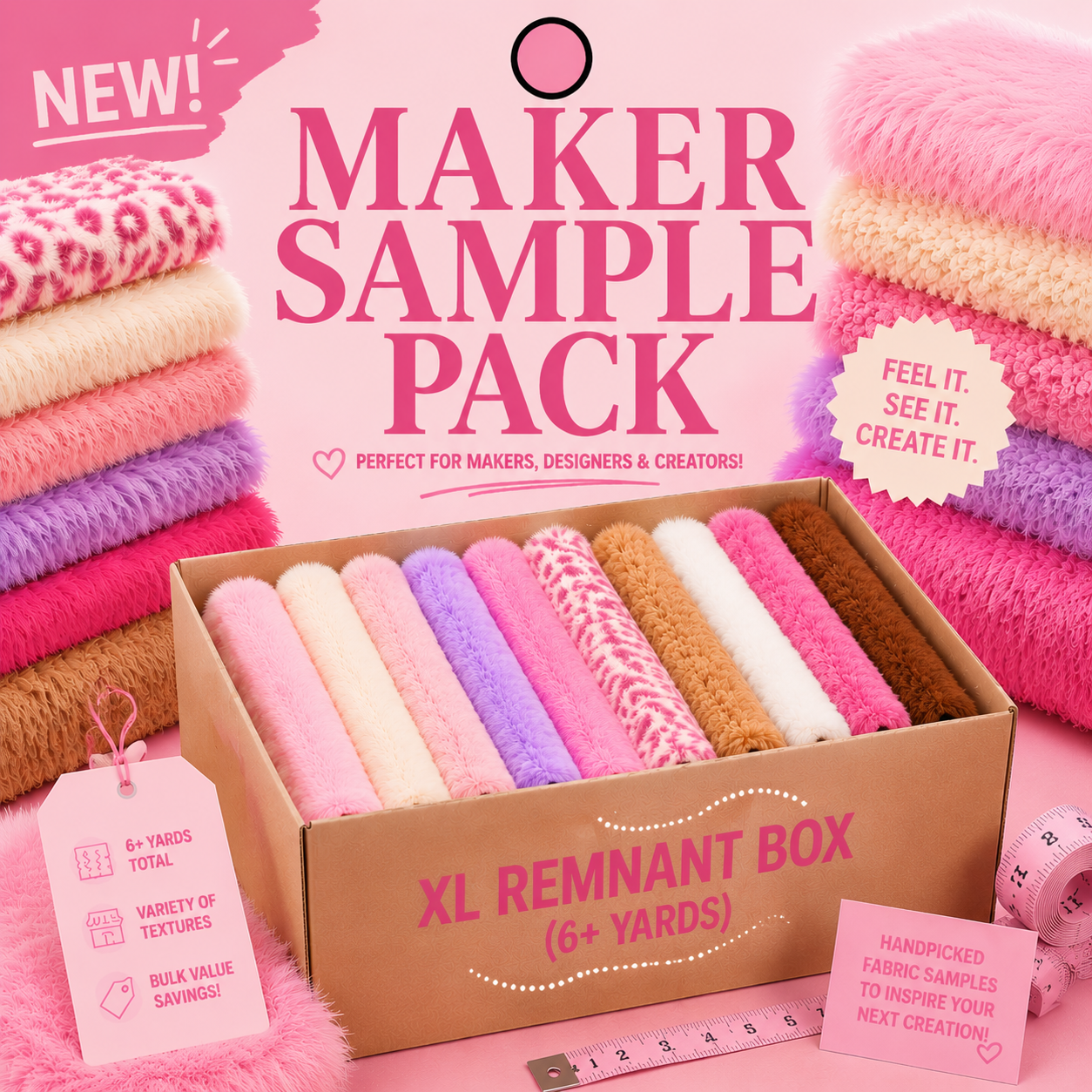 Faux Fur & Minky Large Remnant Box (6+ Yards)