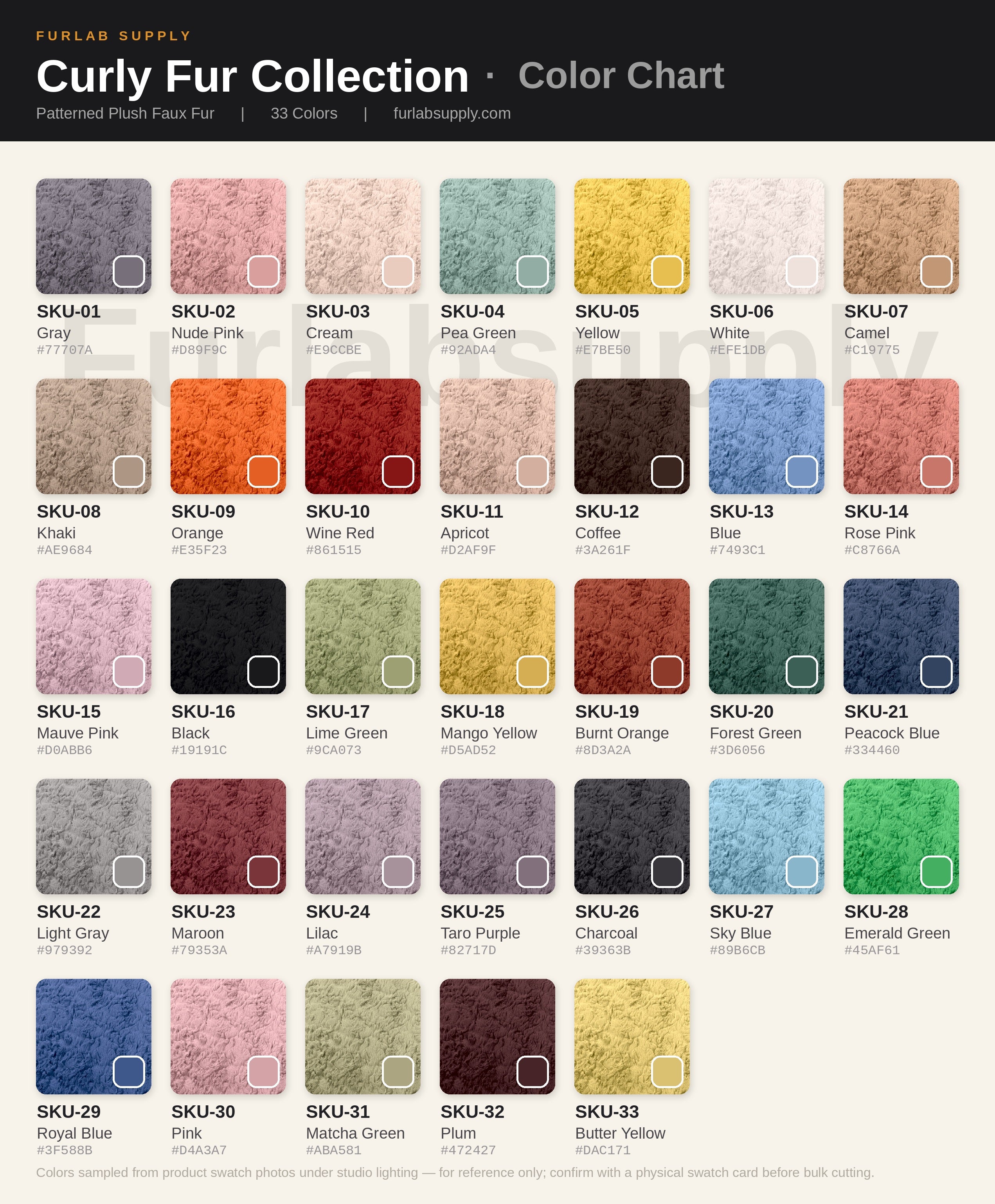 [CURLY FUR Collection] Pattern Plush Fabric
