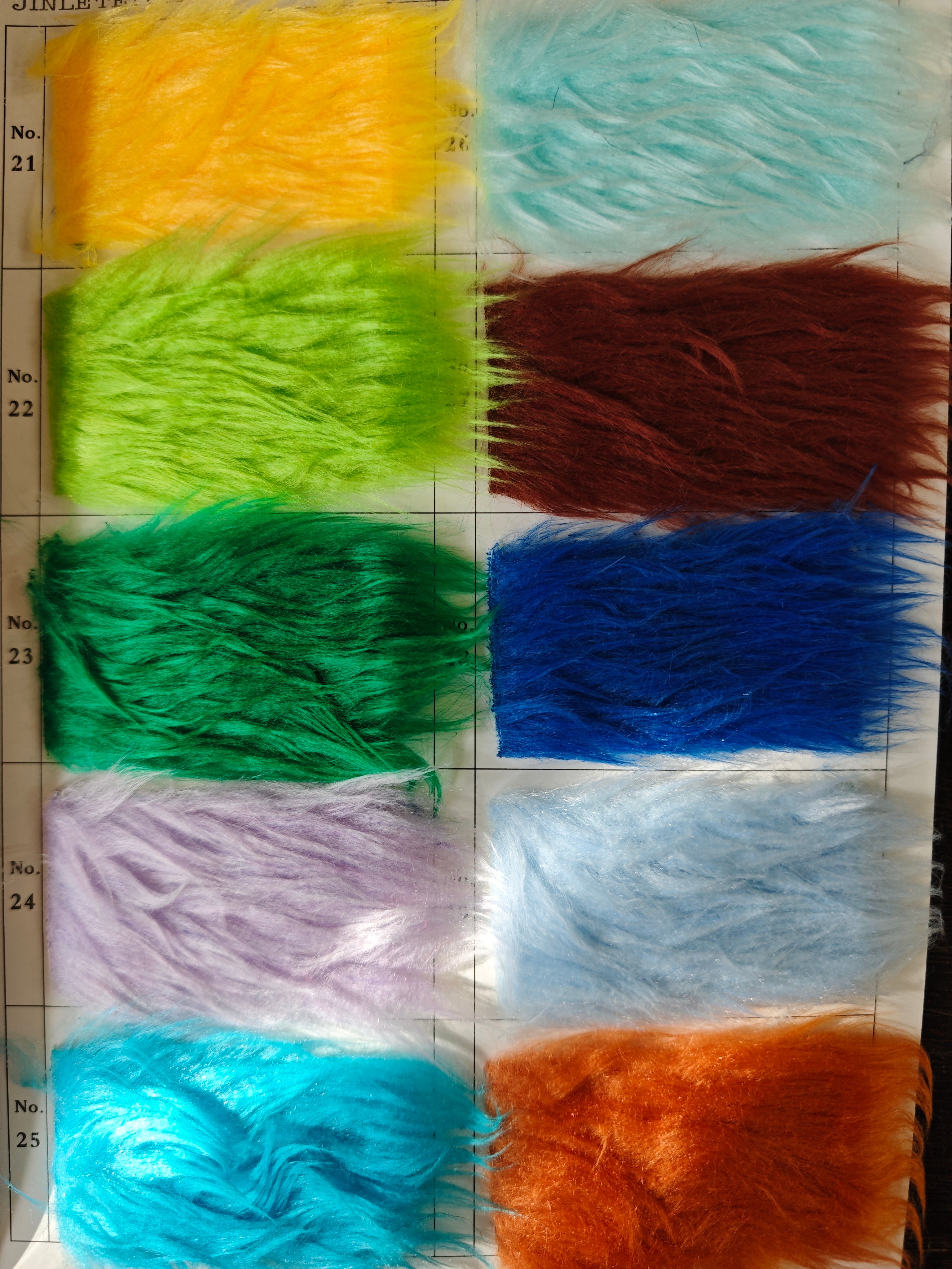 [Color Swatches] - 1.1" Long-Pile Shaggy Faux Fur