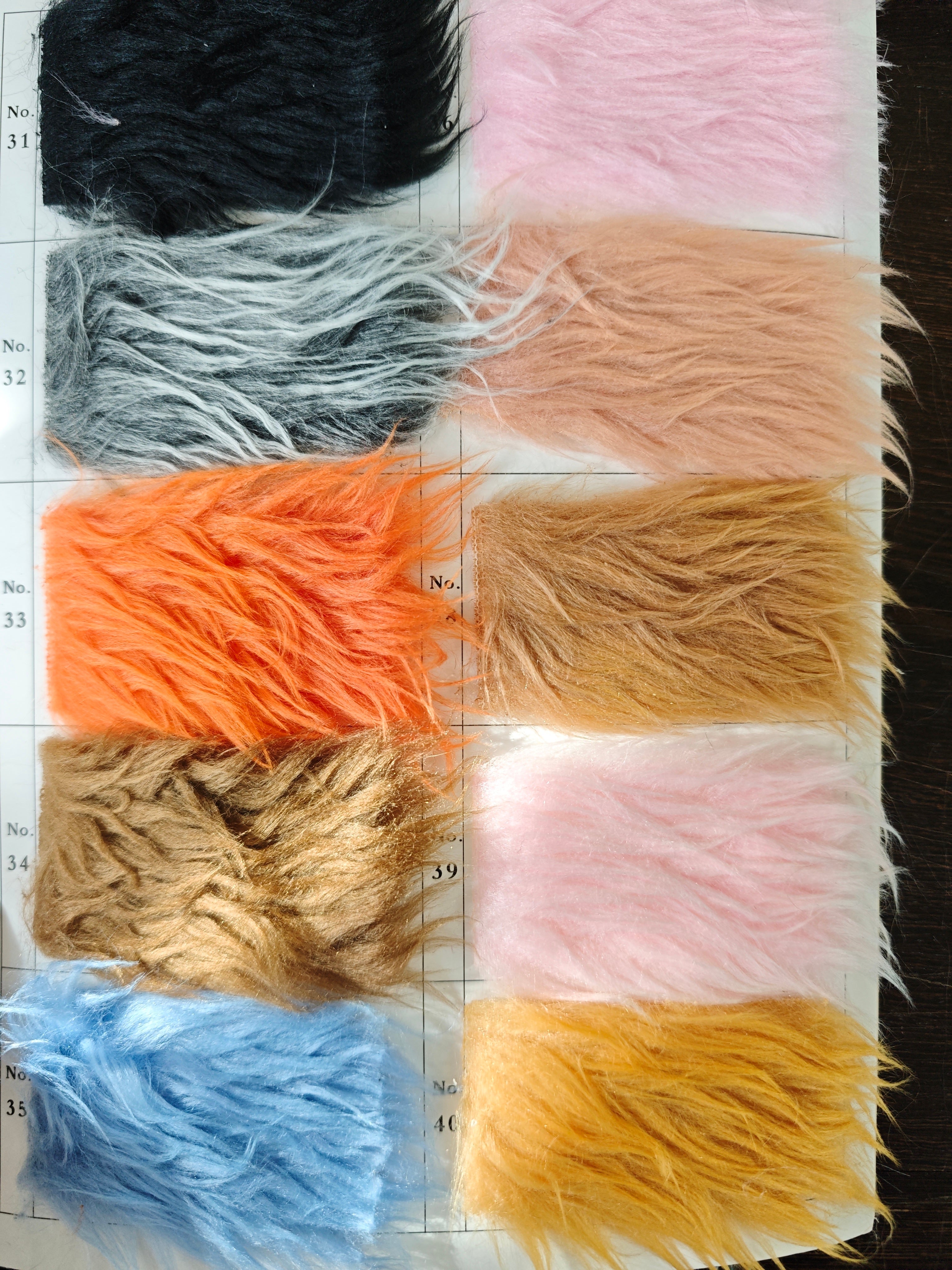 [Color Swatches] - 1.1" Long-Pile Shaggy Faux Fur