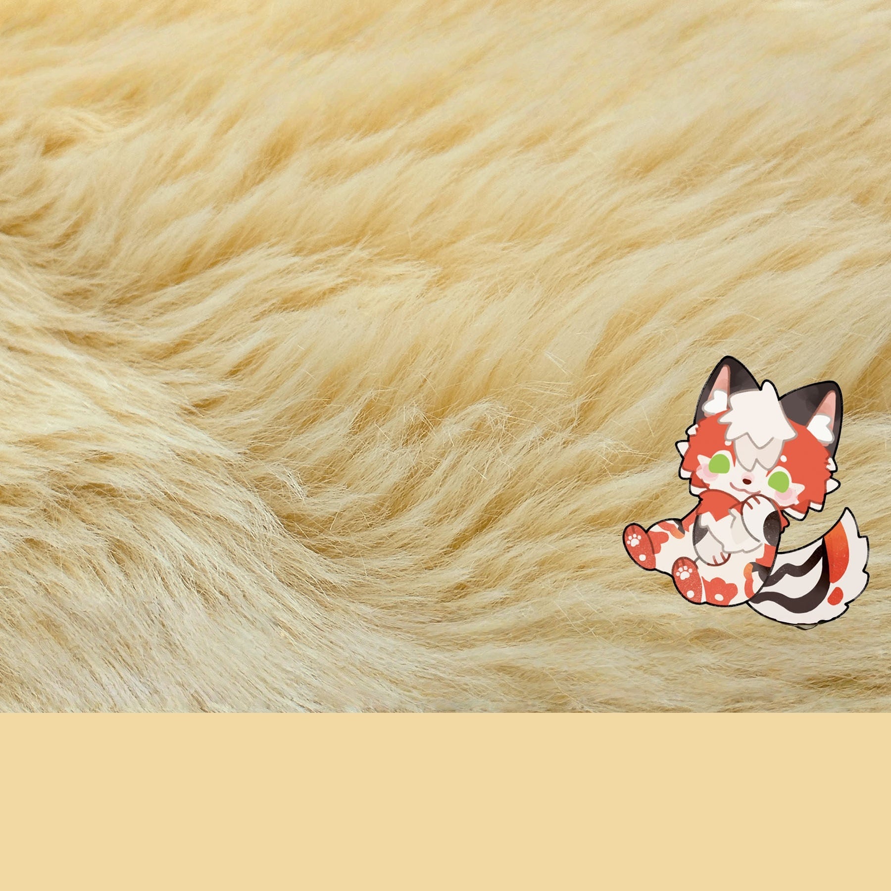 [Koi Fur] 3cm Orange & Yellow Series Smooth Luxury Faux Fur