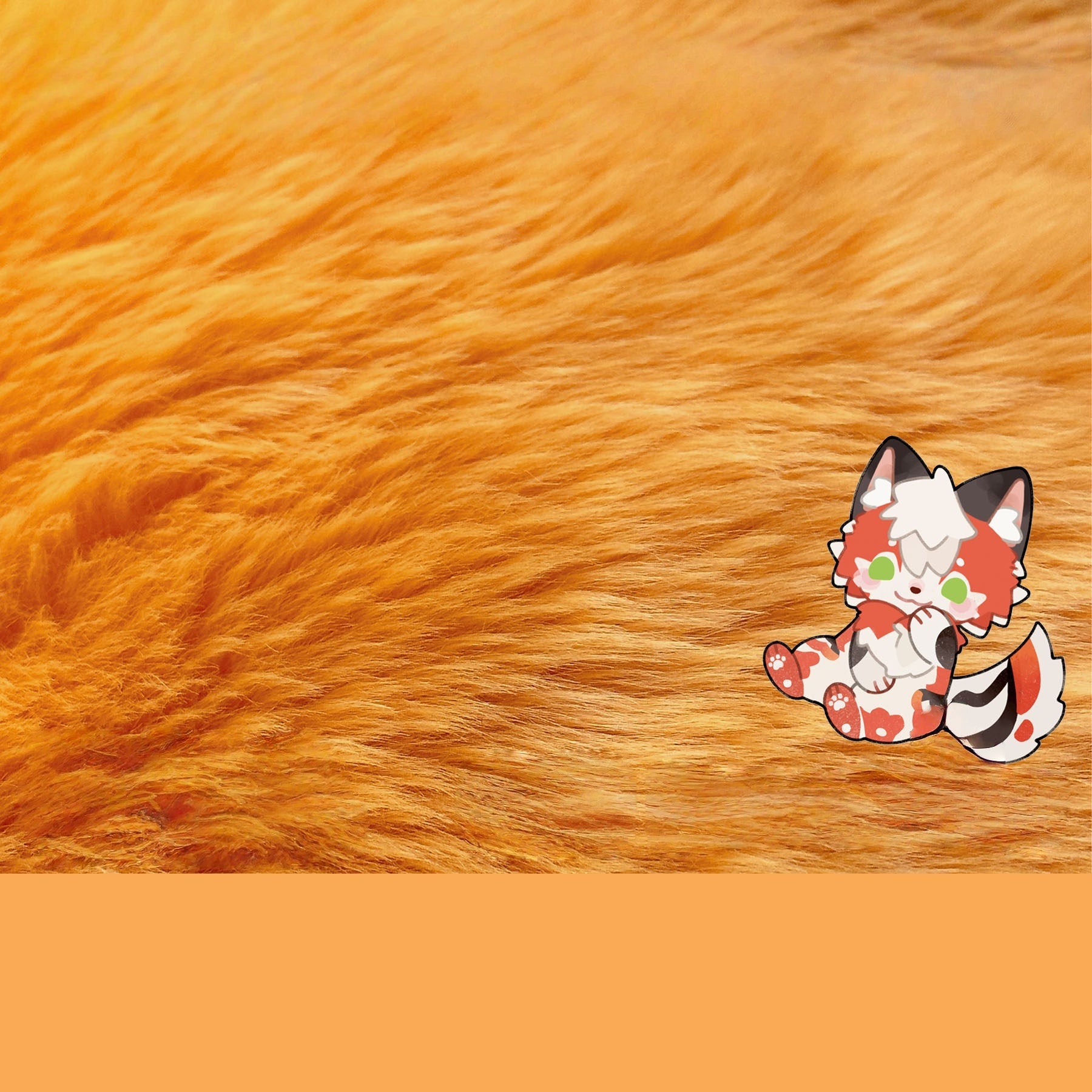 [Koi Fur] 3cm Orange & Yellow Series Smooth Luxury Faux Fur