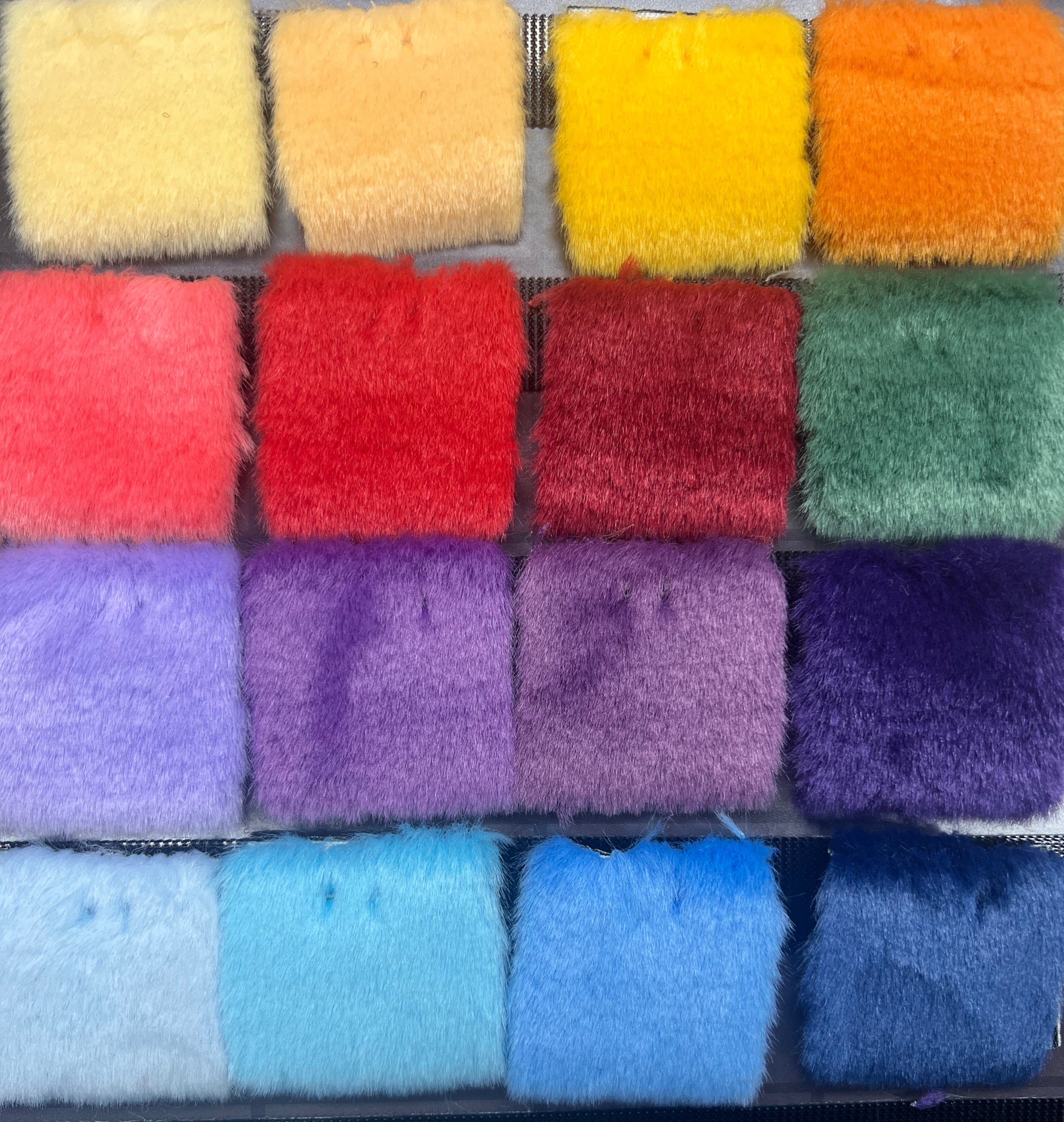 [Color Swatches] -[12MM Bunny Fur] Ultra-Soft 4-Way Stretch  Bunny Shag Fur Fabric